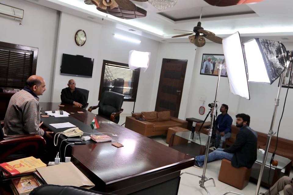 Boardroom interview setup